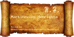 Martinovics Henrietta névjegykártya